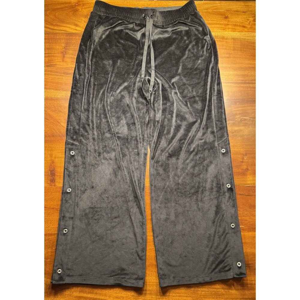 Victoria's Secret Womens Velour Lux Diamanté Wide-Leg Snap Lounge Pants Sz Large